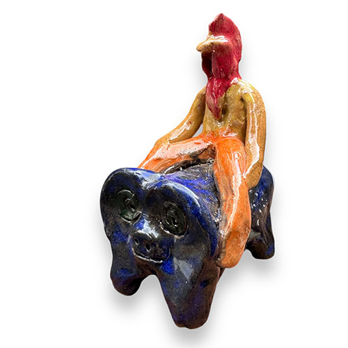 Mary Ferguson 4.5" Rooster Riding a Pig DP4623